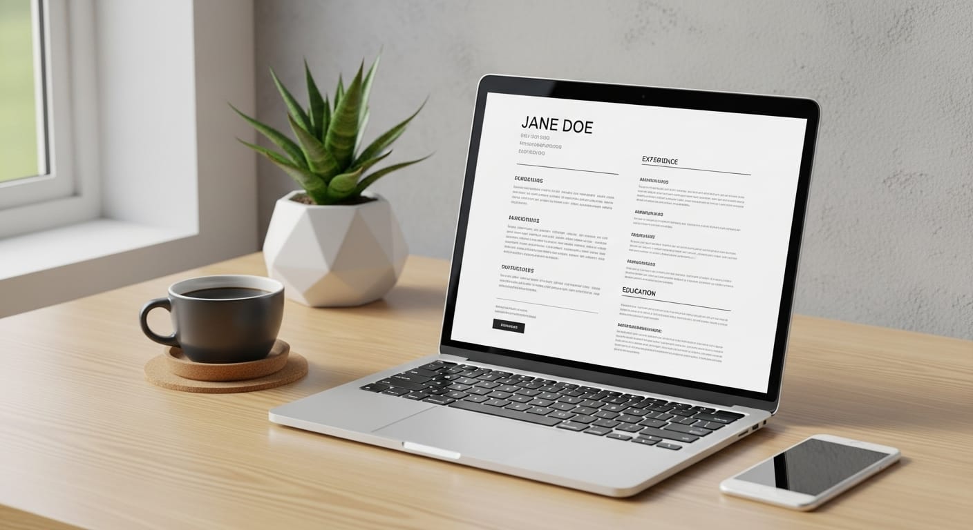 ATS-friendly resume on laptop using Preplink.ai Resume Builder