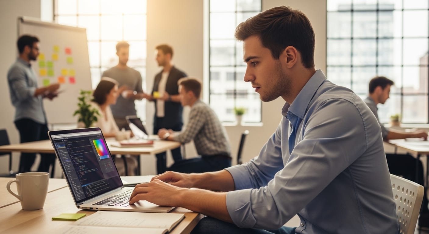 Student gaining industry experience through internship or freelance work