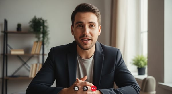 Job candidate communicating clearly during a virtual interview, demonstrating strong communication skills.