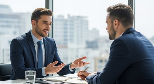 Candidate discussing strengths and weaknesses during a professional job interview